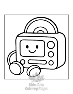 Y2K Retro coloring page for classroom activities