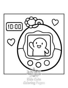 Printable Y2K Retro coloring sheet for preschoolers