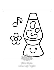 Easy Y2K Retro coloring sheet for young children