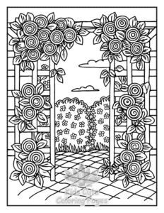 Zentangle Flowers coloring page for classroom activities