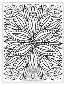 Zentangle Flowers coloring page for boys, printable at home
