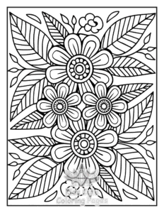 Free Zentangle Flowers coloring pages to print at home