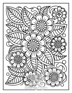 Free Zentangle Flowers coloring pages to print at home