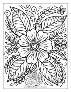 Zentangle Flowers coloring page for boys, printable at home