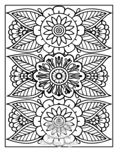 Free Zentangle Flowers coloring pages to print at home