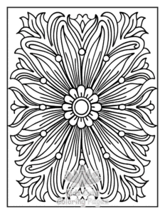 Zentangle Flowers coloring page for classroom activities