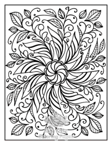 Free Zentangle Flowers coloring pages to print at home