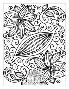 Free Zentangle Flowers coloring pages to print at home
