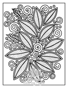 Zentangle Flowers coloring page for boys, printable at home