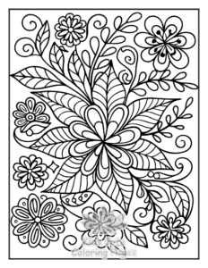 Free Zentangle Flowers coloring pages to print at home