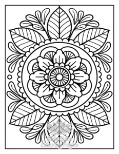 Simple Zentangle Flowers coloring page for toddlers