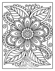 Free Zentangle Flowers coloring pages to print at home
