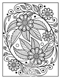 Free Zentangle Flowers coloring pages to print at home
