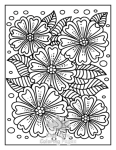 Simple Zentangle Flowers coloring page for toddlers
