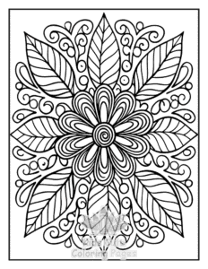 Free Zentangle Flowers coloring pages to print at home