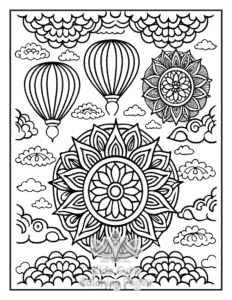 Simple Zentangle Flowers coloring page for toddlers