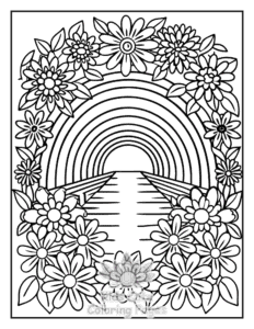 Zentangle Flowers coloring page for boys, printable at home