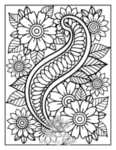 Free Zentangle Flowers coloring pages to print at home