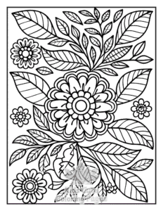 Free Zentangle Flowers coloring pages to print at home
