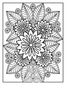 Free Zentangle Flowers coloring pages to print at home