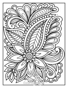 Zentangle Flowers coloring page for girls, free to print